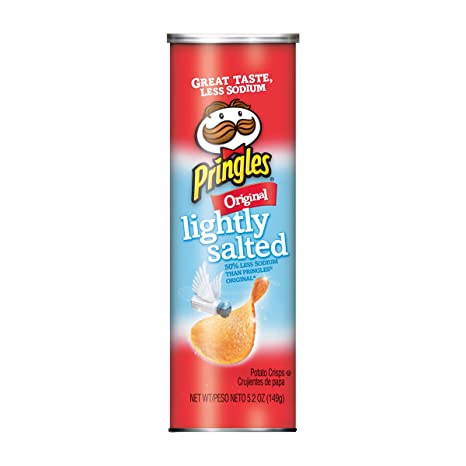 Pringles Potato Crisps Chips, Lightly Salted, Original Flavored, 5.2 oz Can