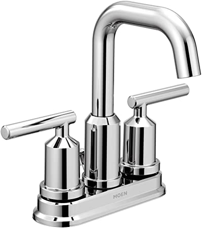 Moen 6150 Gibson Two-Handle Centerset High Arc Modern Bathroom Faucet with Drain Assembly, Chrome