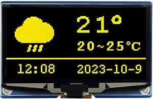 Waveshare 2.42inch OLED Display Module, 128×64 Resolution, SPI / I2C Communication, Yellow Version