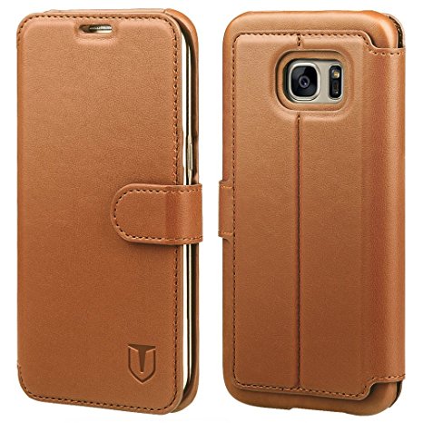 TANNC Galaxy S7 Edge Case Flip Leather Wallet Phone Case [Layered Dandy] - [Card Slot][Flip][Wallet] - For SAMSUNG Galaxy S7 Edge Devices -Brown