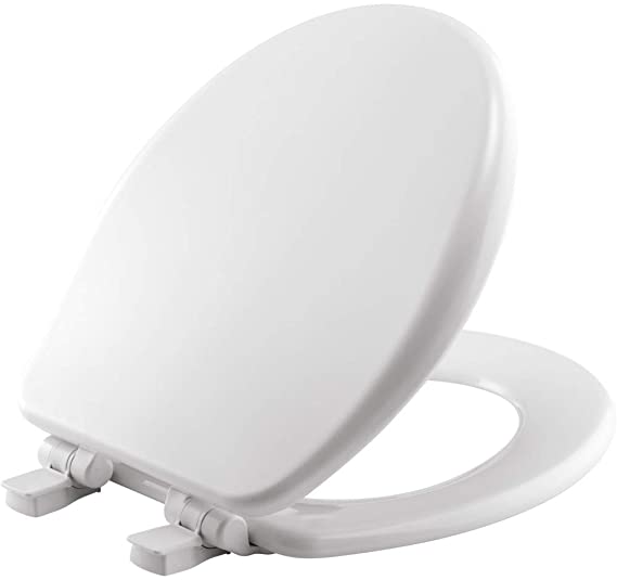 BEMIS 9170PLE4 000 Alesio II Toilet Seat with Slow Close, Never Loosen and Provide the Perfect Fit, ROUND, High Density Enameled Wood, White