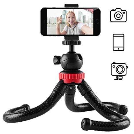 MaxTeck Premium Phone Tripod, Flexible Tripod for Phone, Mini Tripod Stand Holder for Camera and Action Camera