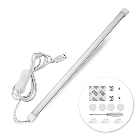 Qooltek Portable USB 30LED 3.5W Reading Strips Craft Light Eye-care LED Desk Reading Lamp with Cool White Color Light Great for Craft Table, Pianos,Work Tables,DJ's, Music Stands (Cool White)