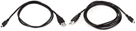 Monoprice 3-Feet USB A to Mini-B 5pin 28/28AWG Cable (103896) Black & 6-Feet USB A to Mini-B 5pin 28/28AWG Cable (100107)