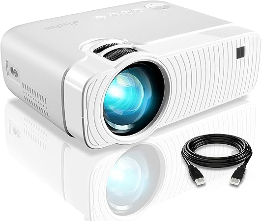 [2023 Upgraded] Mini Projector, ELEPHAS 8500 Lumens Portable Projector Max 180“ Display 50000 Hours Lamp Life LED Video Projector Support 1080P, Compatible with USB/HD/SD/AV/VGA for Home Theater