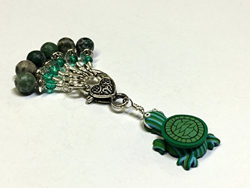 Clay Turtle Knitting Stitch Marker Jewelry Set