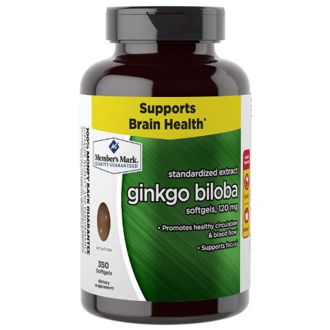 Members Mark Ginkgo Biloba Herbal Supplement - 350 ct. 120 mg