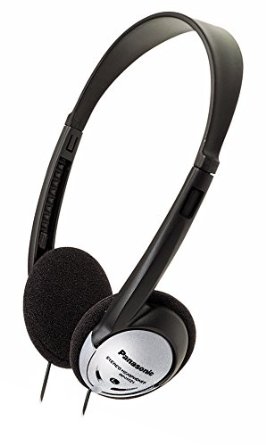 Panasonic On-Ear Headphones RP-HT21 Black and Silver Lightweight and Comfortable Powerful Bass
