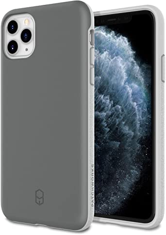 PATCHWORKS iPhone 11 Pro Max Case [Level ITG Series] Thin Hybrid Shockproof Dual Layer TPU   PC Case [Military Grade Drop Test Certified] [Wireless Charging Compatible], Gray