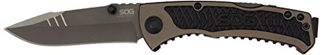 SOG SideSwipe Mini Assisted Folding Knife SW1001-CP - Grey TiNi 3" Blade, Aluminum & GRN Handle, Lockback