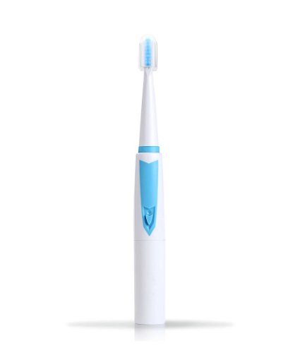 Portable Slim Electric Sonic Toothbrush with 3 Power Brush Heads for Child and Adult. Sonic Cleaning for Better Mouth Care - Sunsmiler (Diamond Clean)