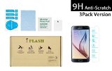 iFlash 3 Pack of Premium Tempered Glass Screen Protector For Samsung Galaxy S6  S VI NOT the S6 Edge Model- Transparent Crystal Clear  25D Rounded Edges  9H Hardness  Scratch Proof  Bubble Free  Oleophobic Coating  03mm Thickness 3Pack Retail Package