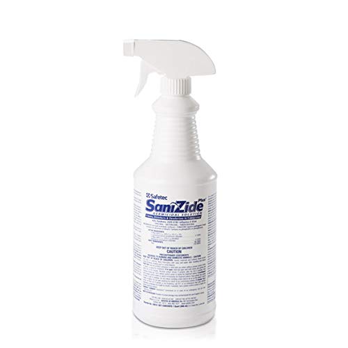 Safetec 34810 SaniZide Plus Germicidal Solution, 32oz. Spray, Plastic Bottle