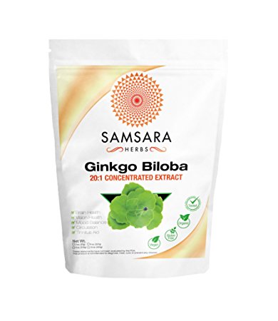 Ginkgo Biloba Extract Powder - 20:1 Concentration (4oz/114g) | Brain Power | Memory | Vision | Anti-Aging | Depression | Mood Balance | Libido