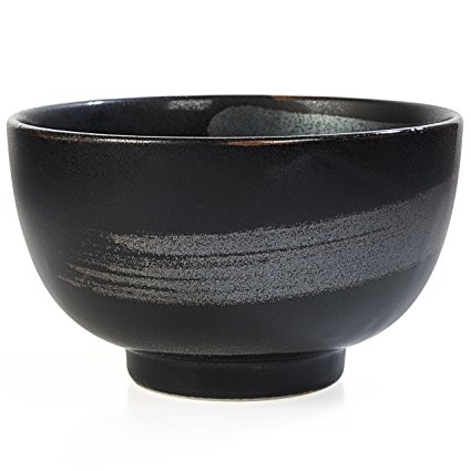 Tealyra - Matcha Bowl Black - Authentic - Ceramic - Made in Japan - Chawan from Japanese Master-Craft - Matcha Tea Cup Ceremony Use