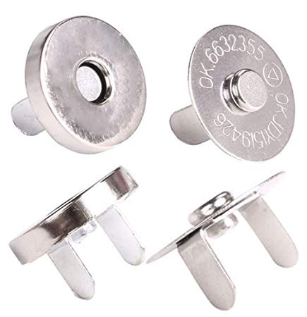 Mini Skater 24 Sets Magnetic Button Clasp Snaps - Purses, Bags, Clothes - No Tools Required - Choose Small or Large Magnetic button size: 18mm(6/8") (Silver)
