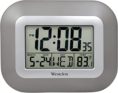 Westclox 9in Digital Wall Clock (Silver)