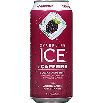 Sparkling ICE  Caffeine Naturally Flavored Sparkling Water with Antioxidants & Vitamins, Zero Sugar, Black Raspberry, 16oz Cans (Pack Of 12)