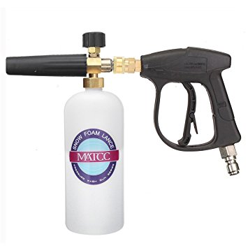 MATCC Snow Foam Lance 3000 PSI Foam Wash Gun 3/8" Connector High Pressure Washer 1L Bottle Foam Cannon Car Cleaning