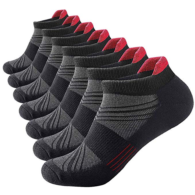 Men's Low Cut Running Sock Cotton 3/7 Pack Performance Comfort No Show Athletic Cushion Socks Tab L and XXL