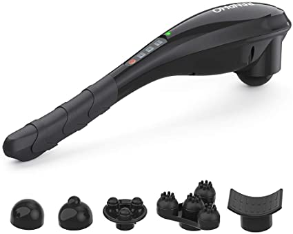 RENPHO Rechargeable Hand Held Deep Tissue Massager for Muscles, Back, Foot, Neck, Shoulder, Leg, Calf Cordless Electric Percussion Full Body Massage with Portable Design - Black