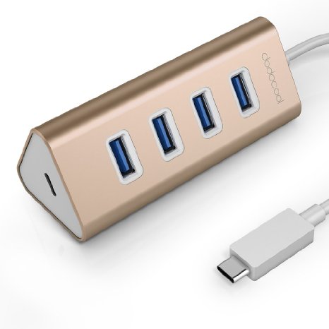 dodocool 4 port USB 3.0 Hub Type C Adapter with USB C Female Charging Port for New MacBook, ChromeBook Pixel