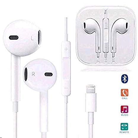 in-Ear Earbuds Headphones, Parmeic Wired Earphones Stereo Bass Noise Cancelling Ear Buds Headsets with Microphone and Volume Control Compatible with iPhone 8/8 Plus/ 7/7Plus/ X/XS/XS Max/XR