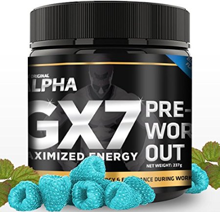Alpha Gx7 Pre-workout - Maximized Energy - For Workouts 237g - Blue Raspberry Flavor