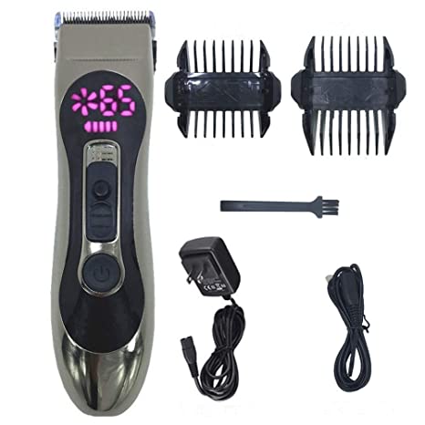 Ibeautyliss LCD Display Rechargeable Hair Cutting Kit Wireless Hair Clippers Two Speeds Professional Electric Hair Trimmer