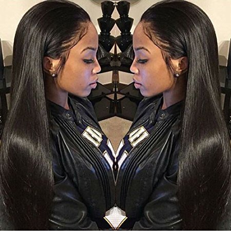 Souncy Brazilian Straight Hair 7A Unprocessed Virgin Brazilian Hair 3 Bundles, 100% Remy Human Hair Weave Extensions Natural Black Color (16 18 20inches)