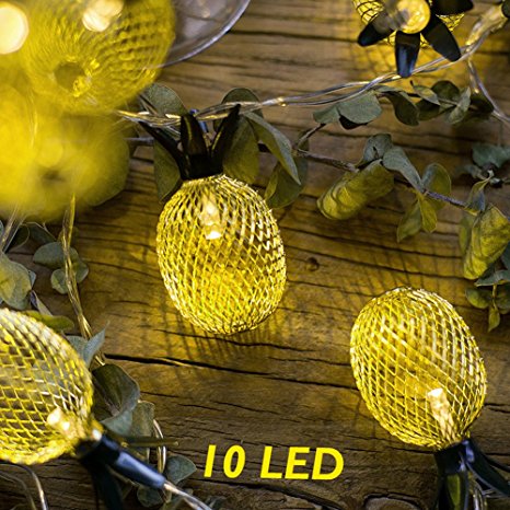 ZALALOVA Pineapple String Lights, 10 LED Flashing String Lights Battery Operated for Bedroom Home Wedding Party Christmas Decoration for Ramadan (Warm White,3 Modes, 10ft)