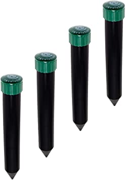 Reusable Revolution 4 Pack Sonic Mole Chaser - Battery Operated Pest Repeller Stake, Scares Away Moles, Voles, Gophers and Rats (Green & Black)