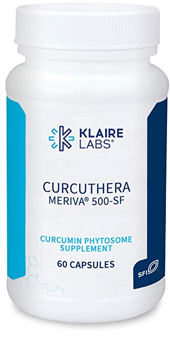 Klaire Labs CurcuThera - 500 Milligrams Meriva Curcumin Complex with 29x Higher Bioavailability & Patented Phytosome Delivery Technology, Hypoallergenic, Vegan & Non-GMO (60 Capsules)