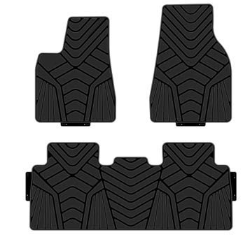 Kaungka Heavy Rubber Car Front Floor Mats Compatible with 2016 2017 2018 Tesla Model X 5 Seater only-All Weather and Season Protection Car Carpet