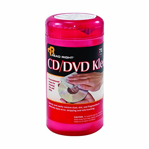 Read Right CD/DVD Kleen, 75 Wipes per Pop-Up Tub (RR1420)