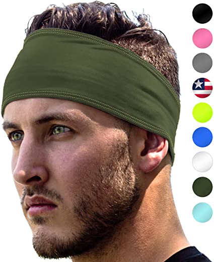 Sports Headbands: UNISEX Design With Inner Grip Strip to Keep Headband Securely in Place | Fits ALL HEAD SIZES | Sweat Wicking Fabric to Keep your Head Dry & Cool. Fits Under Helmets too
