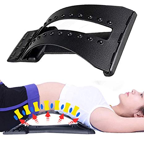 Magic Back Stretcher Lumbar Support Device Relax Mate Spine Pain Relief Chiropractic,Lumbar Stretcher Extender Orthopedic Design for Upper and Lower Back Pain Relief,4 Levels