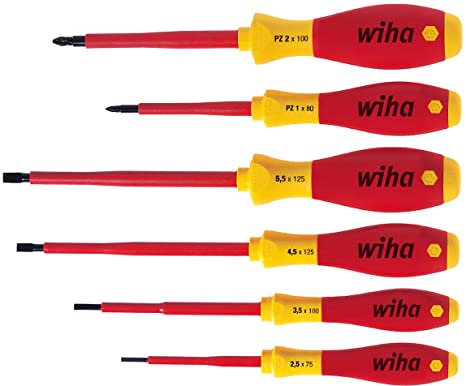 Wiha VDE SoftFinish Slotted/ Pozi Screwdriver Set 25477 (6 Pieces)