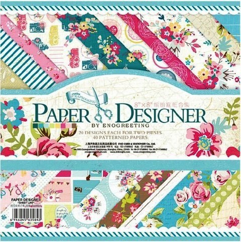 Paper Designer Beautiful Pattern Design Printed Papers for Art n Craft (Size: 8x 8 Inch)
