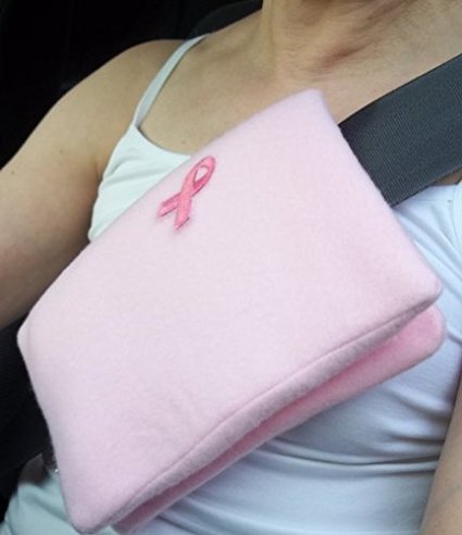 Mastectomy Lumpectomy Pillow Seat Belt Cover Chemo Port Surgery Breast Cancer Pillow Gift Pink