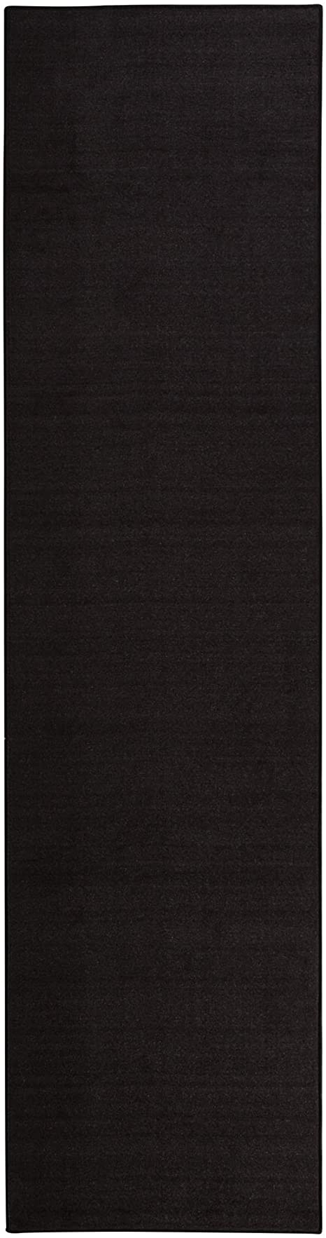 Sweethome Stores Clifton Collection Solid Black Design 2'7" X 10' Runner Rug