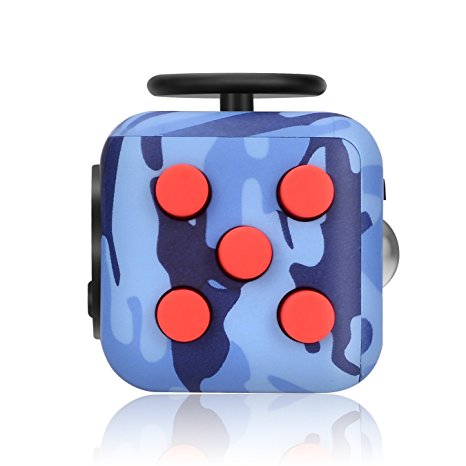 Xingqijia Fidget Cube Relieve Stress Anxiety Focus Attention Dice Toys for Kids & Adults - Pocket/with Buttons/ADHD/Autism/6 Sided