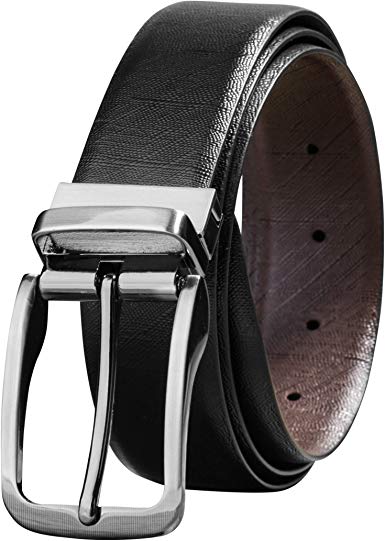 Savile Row Company  Men's Top Grain Leather Reversible Belt - Classic & Fashion Designs