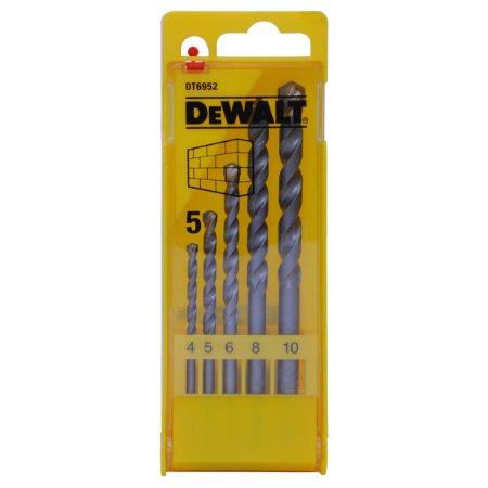 DeWalt DT6952-QZ Stone Drill Cylindrical Bit Set in Plastic Case 5 Pieces