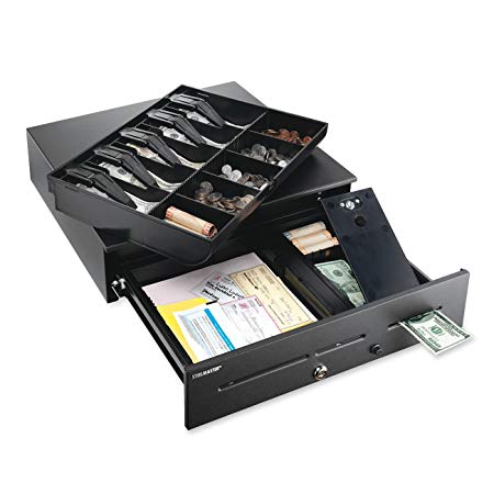 MMF Industries Steelmaster Magic Touch Model 1060 GT Cash Drawer with Keyed Lock, 4.75 x 18 x 16.7 Inches, Black (2251060GT04)