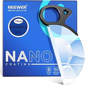 NEEWER 79mm Handheld Half Moon Kaleidoscope Prism Lens Filter with Hand Grip, 1/4" Threaded Hole for Small Tripod Magic Arm, K9 Optical Crystal Semicircular Glass Effect Filter