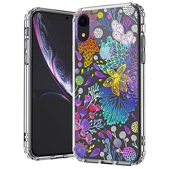 MOSNOVO iPhone XR Case, Clear iPhone XR Case, Under The Sea Coral Pattern Clear Design Transparent Plastic Hard Back Case with Soft TPU Bumper Protective Case Cover for Apple iPhone XR