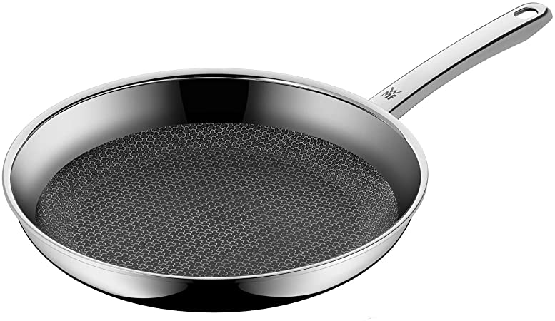 WMF Frying Pan Coated Ø 28 cm Black Profi Resist Stainless Steel Handle Multilayer Material with Honeycomb Structure Suitable for Induction Hobs Wash By Hand
