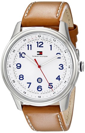 Tommy Hilfiger Men's 1710311 Stainless Steel Watch with Brown Leather Band