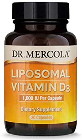 Dr. Mercola Liposomal Vitamin D3 1,000 IU Dietary Supplement, 30 Servings (30 Capsules), Non GMO, Soy Free, Gluten Free